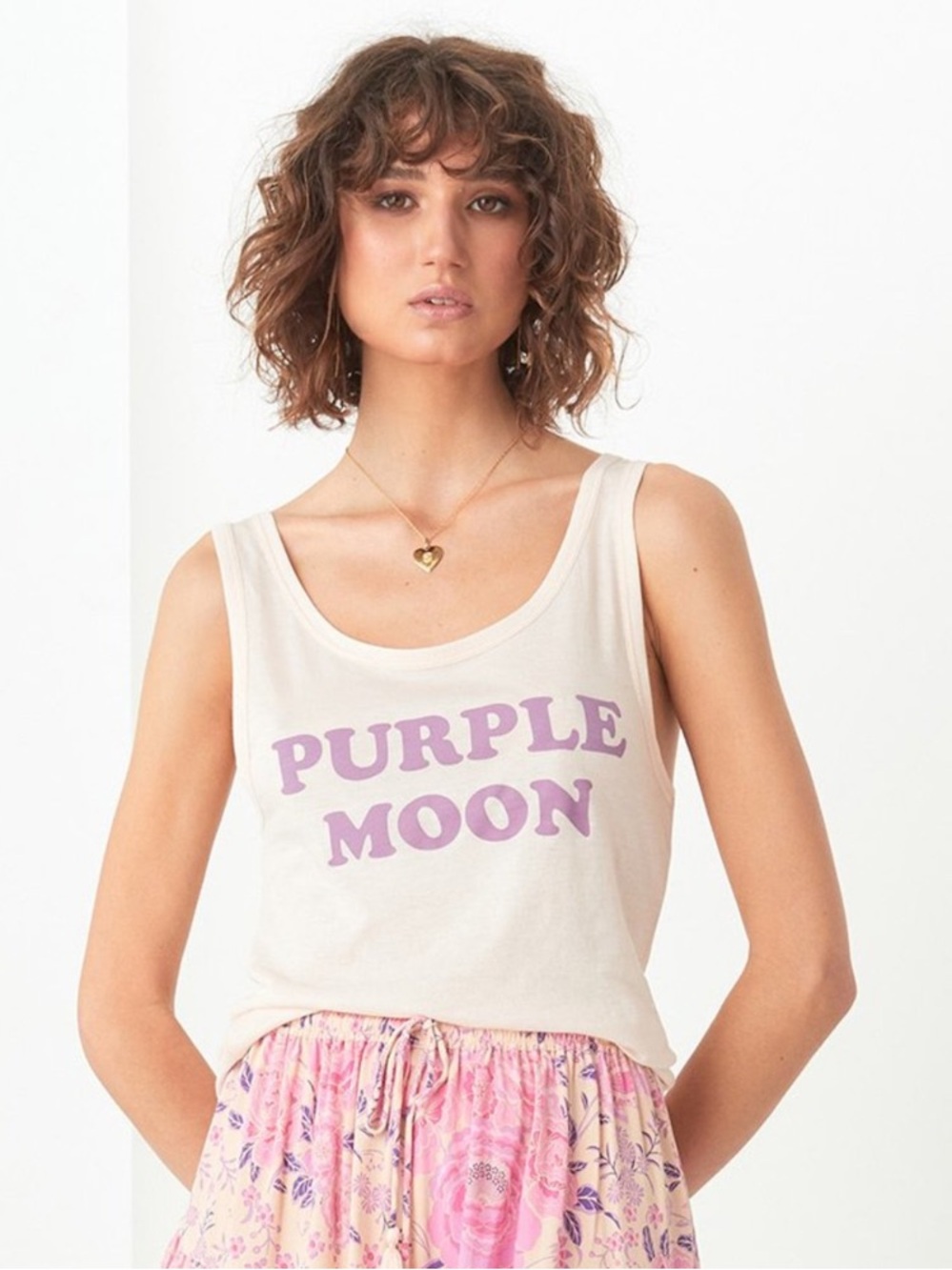 Spell Vintage Purple Moon Crop Tank XS